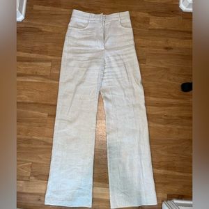 Zara linen blend high rise wide leg pants
